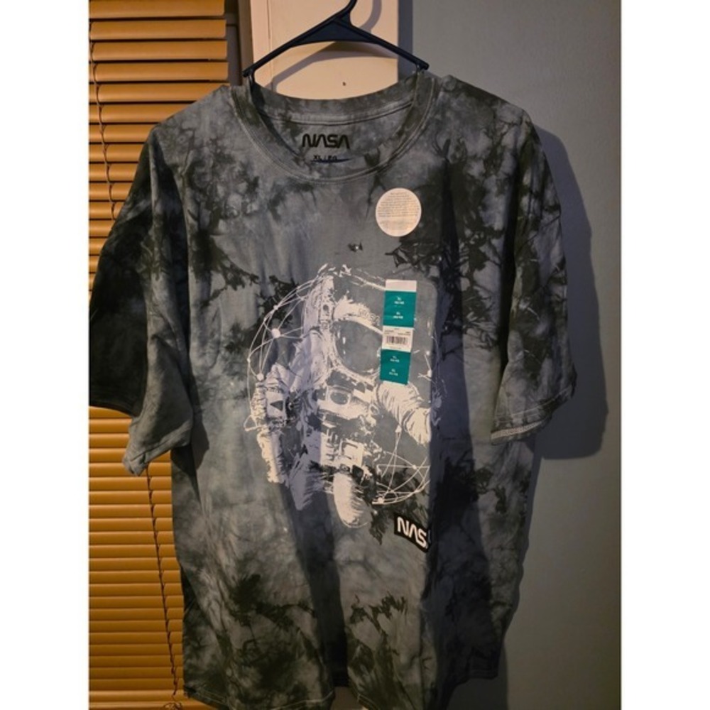 NASA Astronaut Tie Dye T Shirt XL Black Grey Space Exploration Graphic Tee
